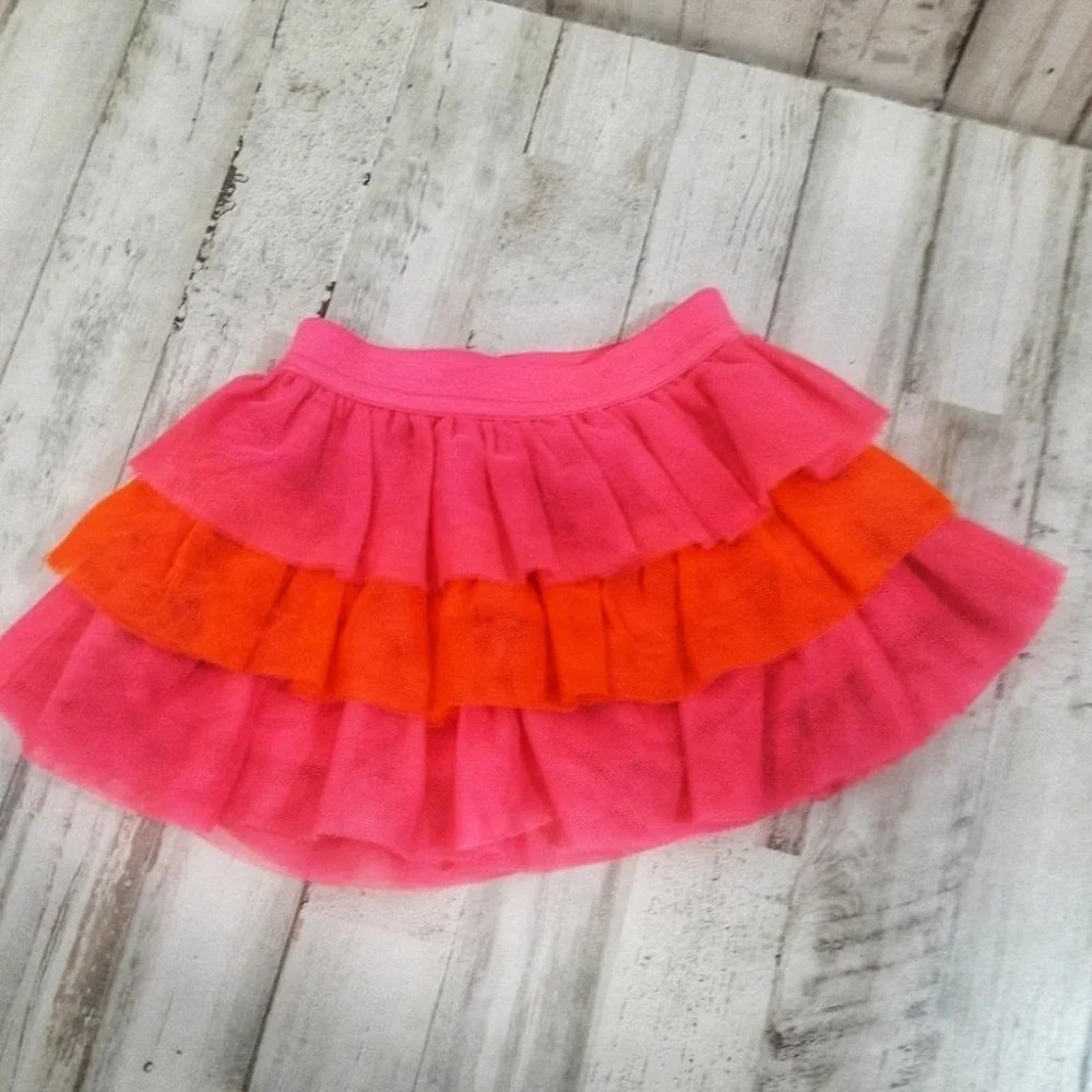 Children's Place Pink Orange Lace Tutu Skirt 6-9m